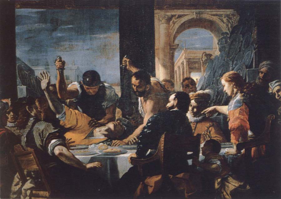 Mattia Preti the guest meal Abschaloms